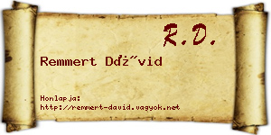 Remmert Dávid névjegykártya