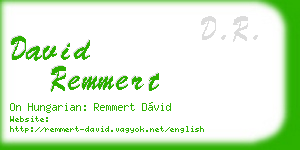 david remmert business card