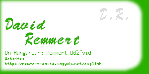 david remmert business card